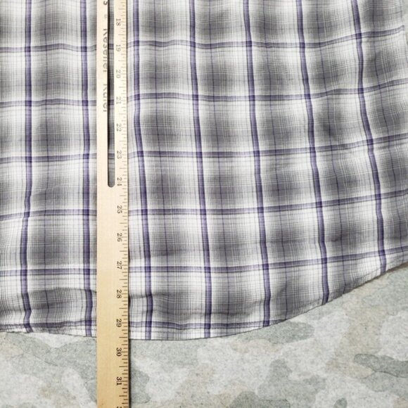 Wrangler Shirt Mens XL Gray Western Pockets Pearl Snap Long Sleeve Plaid - Picture 6 of 8